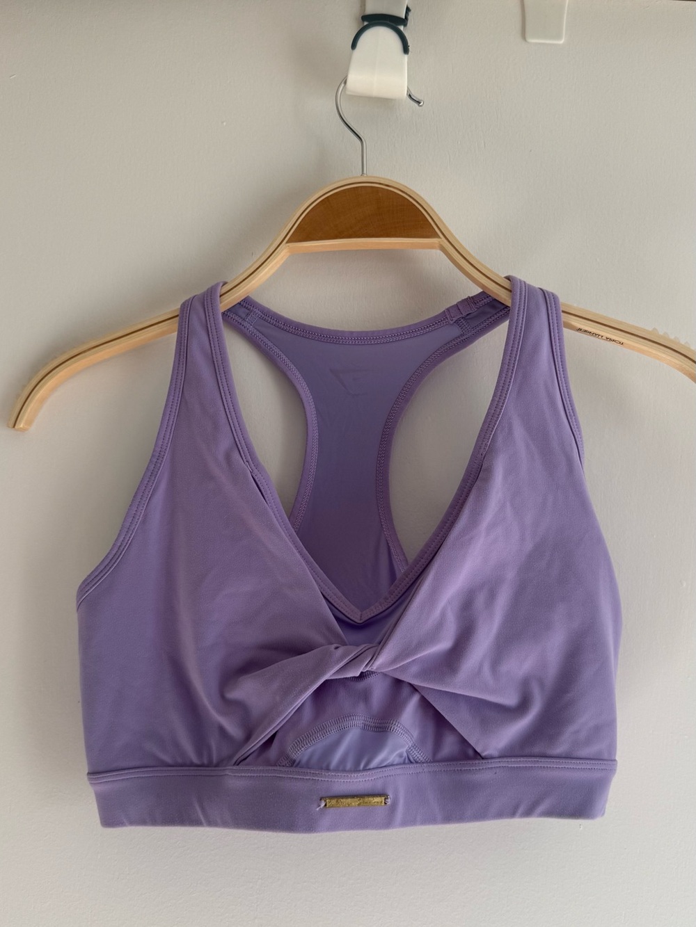 Gymshark Lavender Twist-Front Racerback Sports Bra